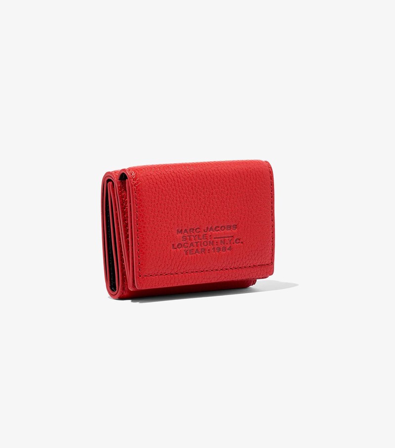 Women's Marc Jacobs Leather Medium Trifold Large Wallets Red | UAE-481253