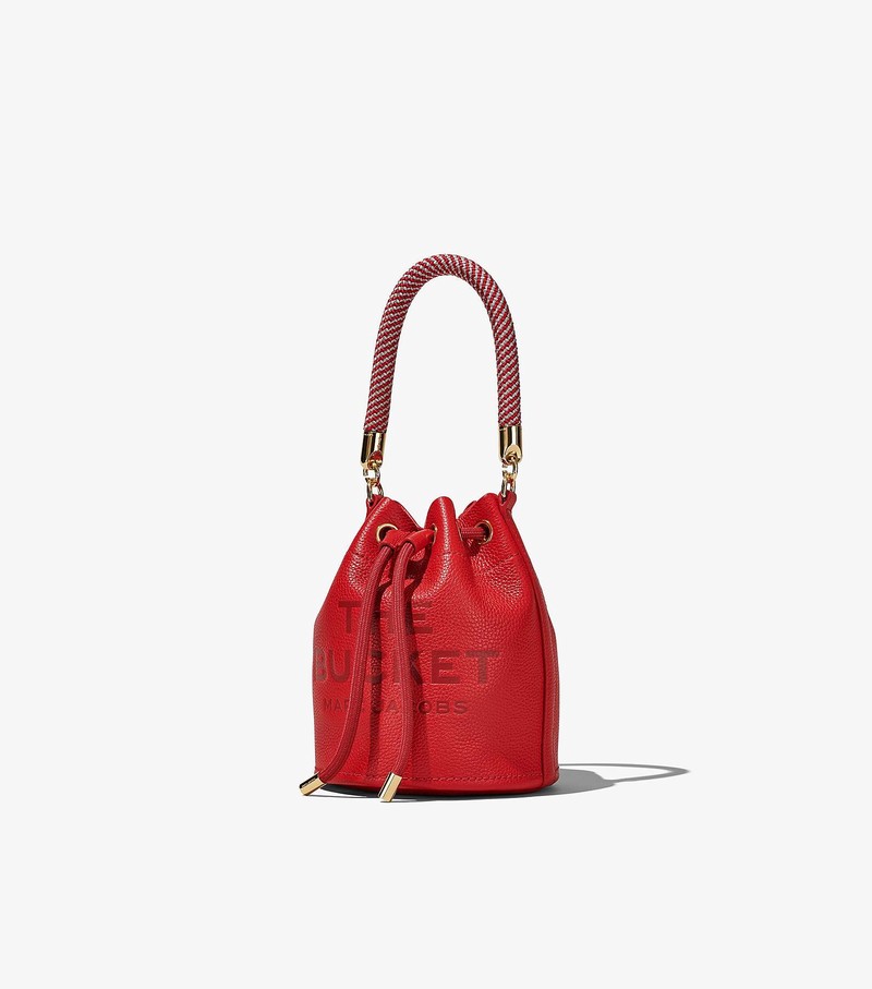 Women's Marc Jacobs Leather Micro Bucket Bags Red | UAE-129874