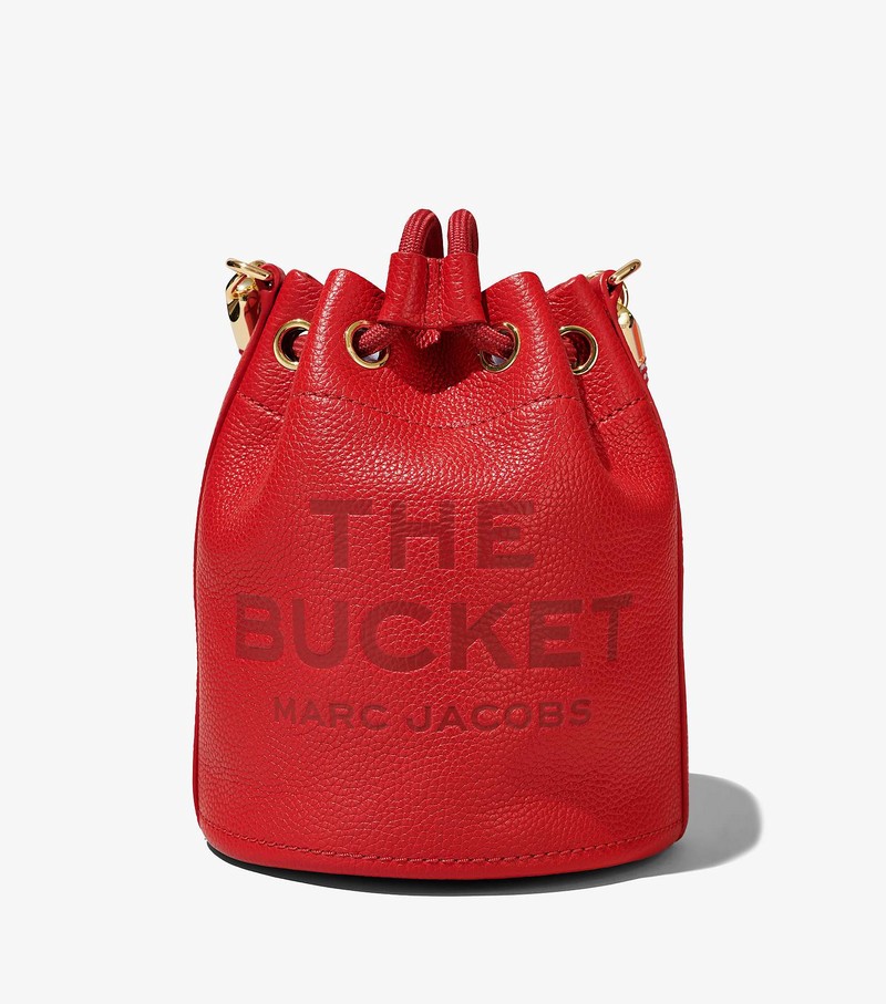 Women's Marc Jacobs Leather Micro Bucket Bags Red | UAE-129874