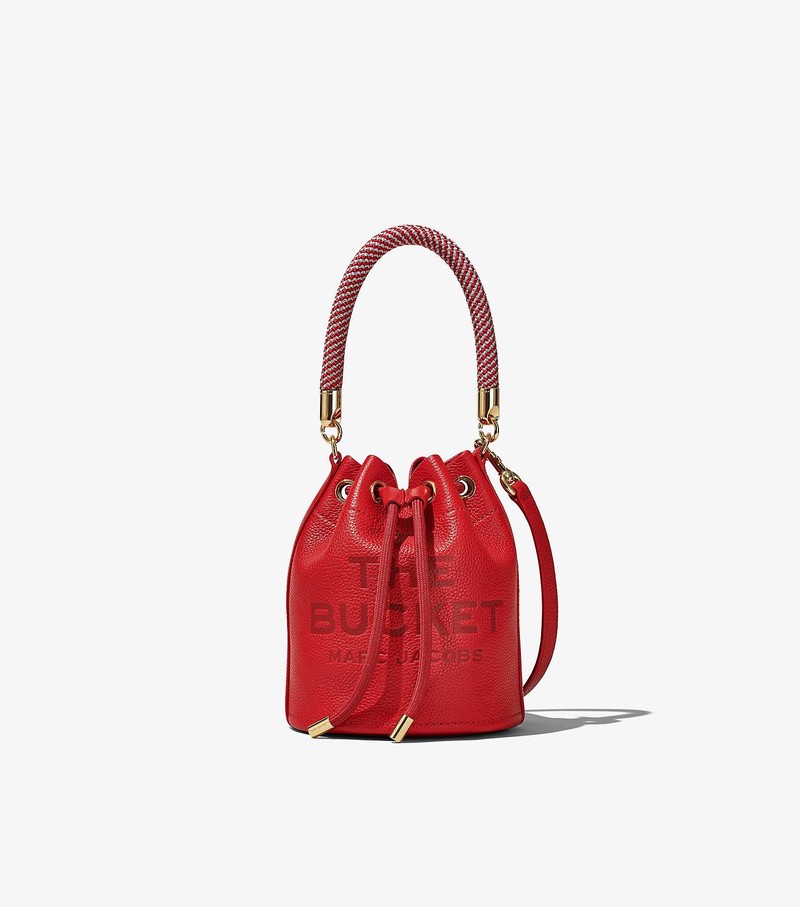 Women\'s Marc Jacobs Leather Micro Bucket Bags Red | UAE-129874