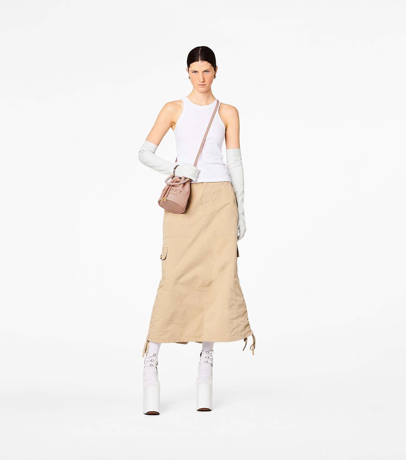 Women's Marc Jacobs Leather Micro Bucket Bags Cream | UAE-182503