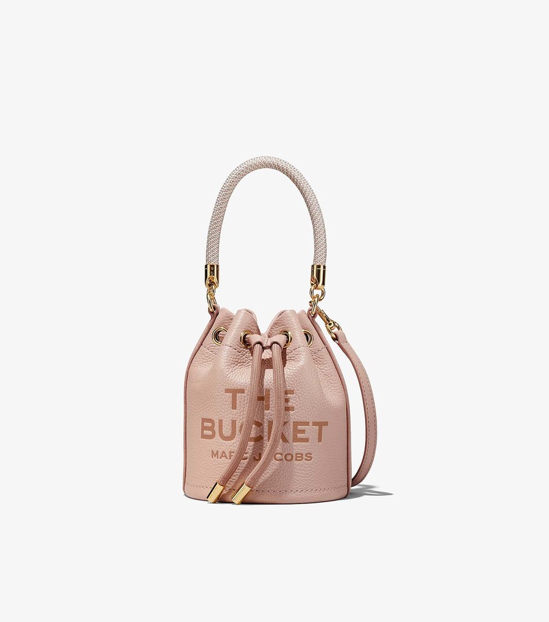 Women\'s Marc Jacobs Leather Micro Bucket Bags Cream | UAE-182503