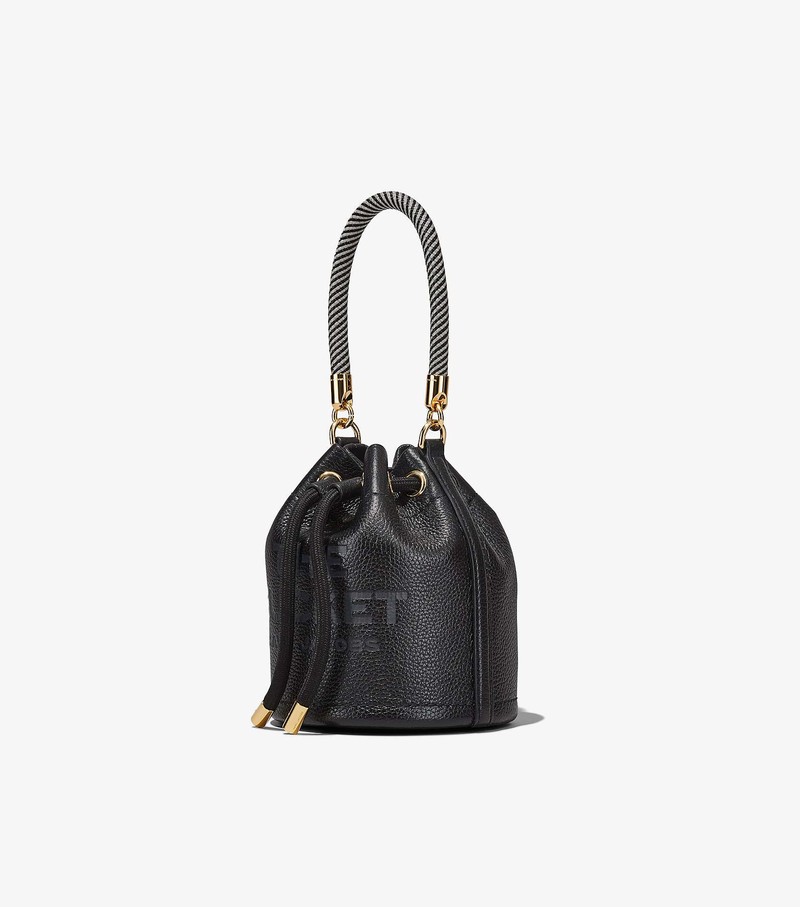 Women's Marc Jacobs Leather Micro Bucket Bags Black | UAE-482075