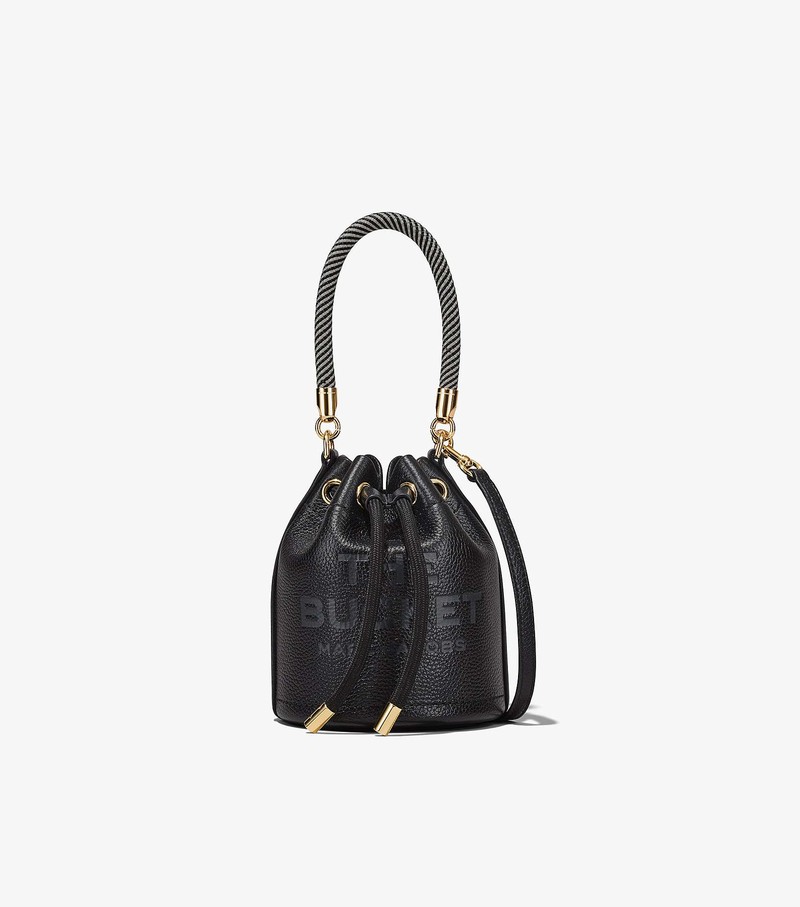 Women\'s Marc Jacobs Leather Micro Bucket Bags Black | UAE-482075