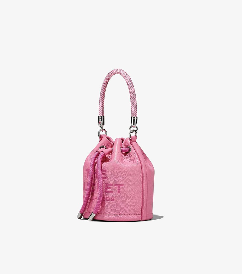 Women's Marc Jacobs Leather Micro Bucket Bags Pink | UAE-875916