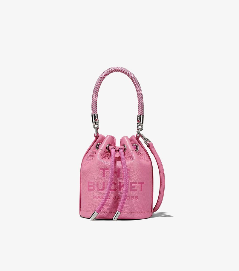 Women\'s Marc Jacobs Leather Micro Bucket Bags Pink | UAE-875916