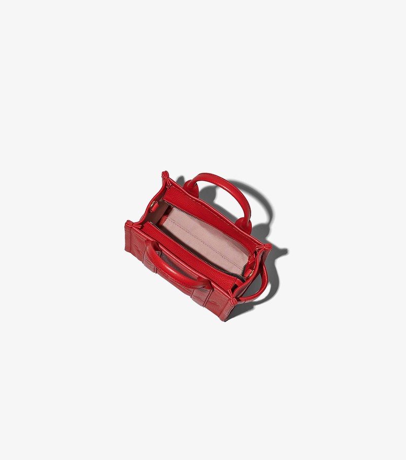 Women's Marc Jacobs Leather Micro Crossbody Bags Red | UAE-517962