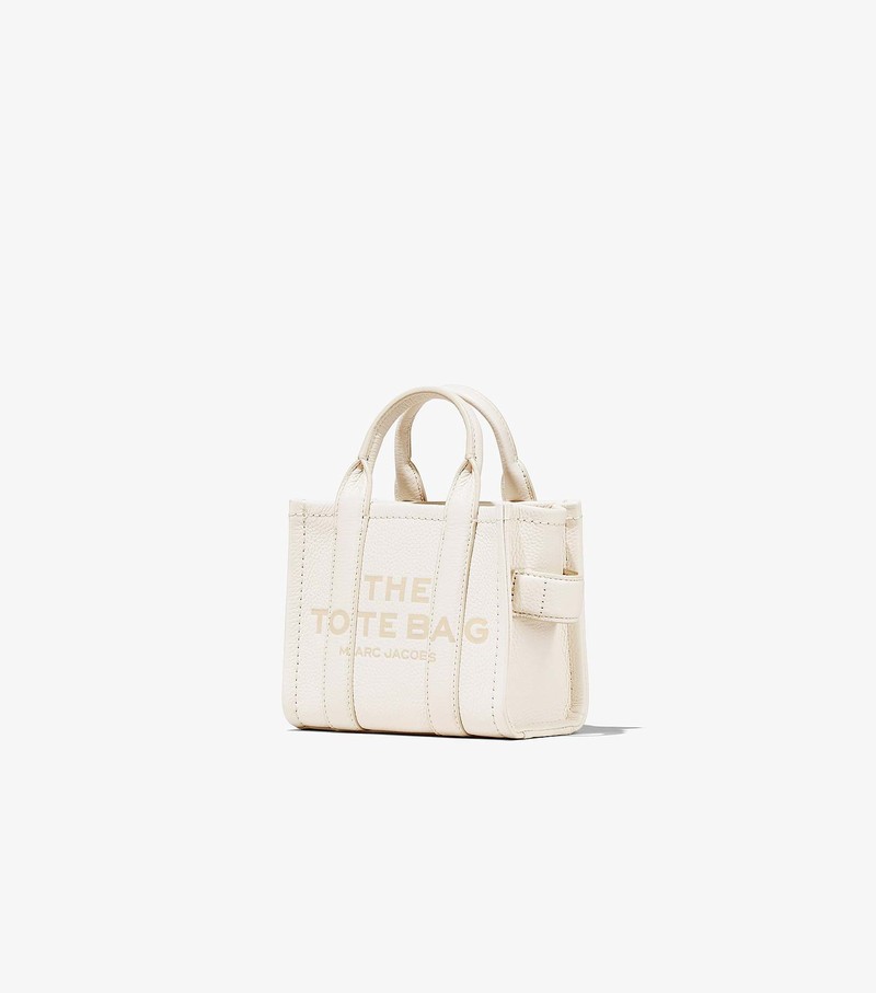 Women's Marc Jacobs Leather Micro Tote Bags White | UAE-137208