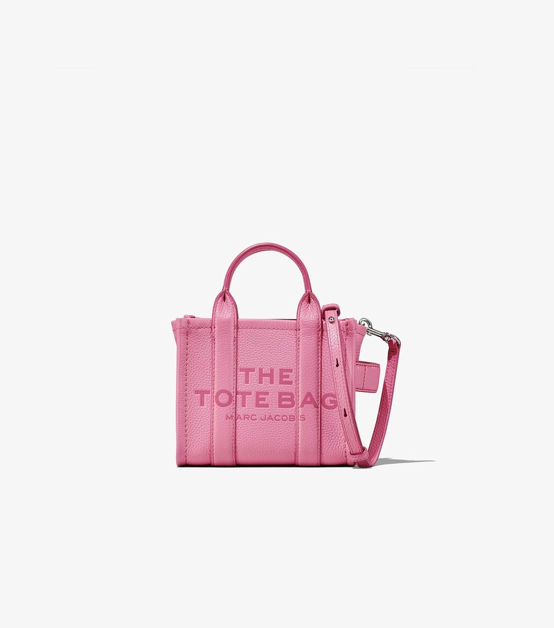 Women\'s Marc Jacobs Leather Micro Tote Bags Pink | UAE-153974