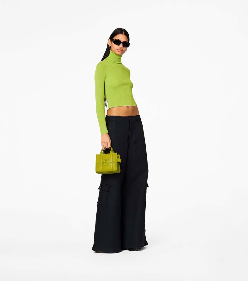 Marc Jacobs Shiny Crinkle Micro Shop Dubai - Green Womens Tote Bags