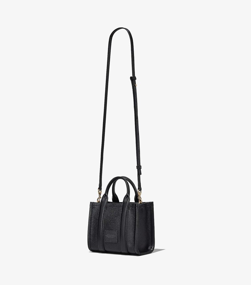 Women's Marc Jacobs Leather Micro Tote Bags Black | UAE-530472