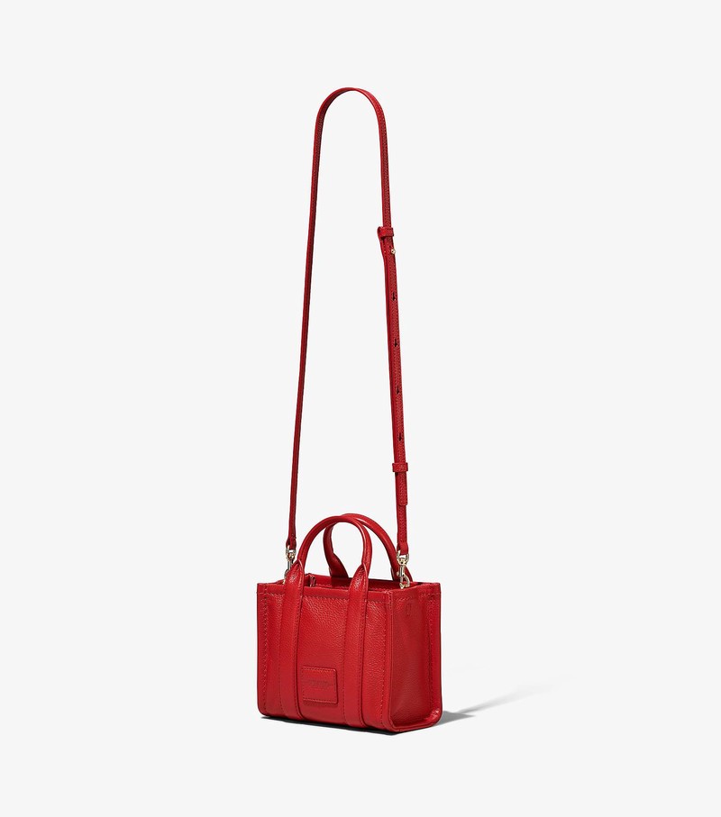 Women's Marc Jacobs Leather Micro Tote Mini Bags Red | UAE-260548