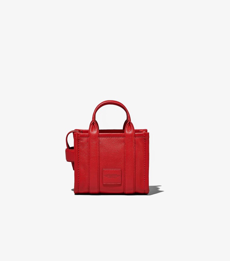 Women's Marc Jacobs Leather Micro Tote Mini Bags Red | UAE-260548