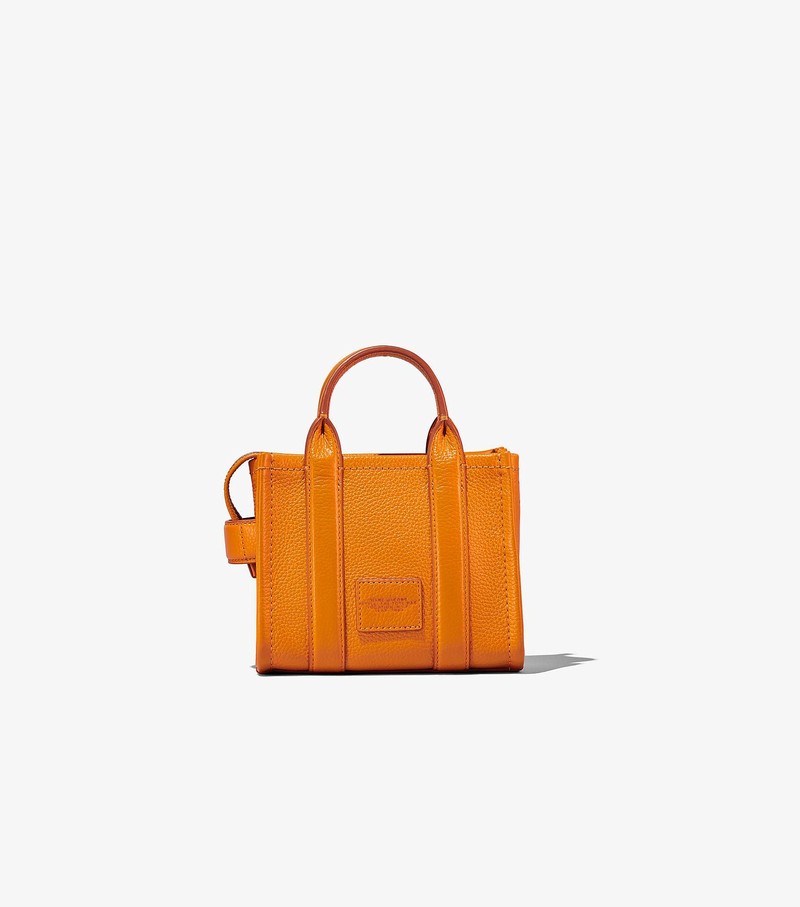 Women's Marc Jacobs Leather Micro Tote Mini Bags Orange | UAE-642935