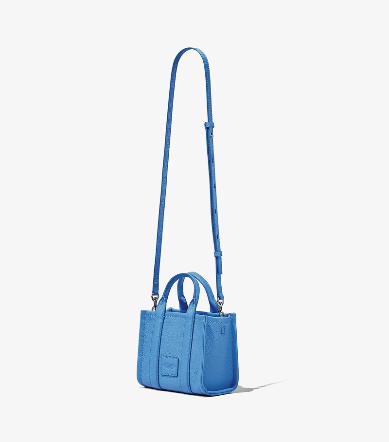 Women's Marc Jacobs Leather Micro Tote Mini Bags Blue | UAE-681932