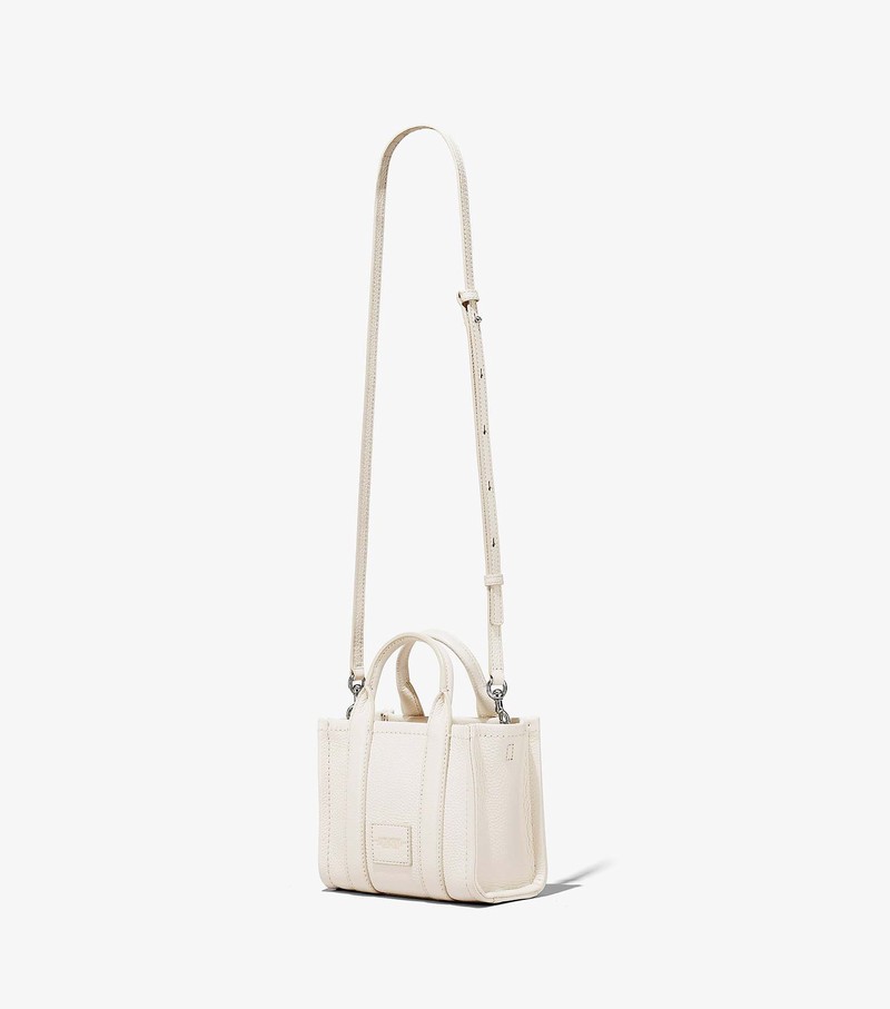 Women's Marc Jacobs Leather Micro Tote Mini Bags White | UAE-796830