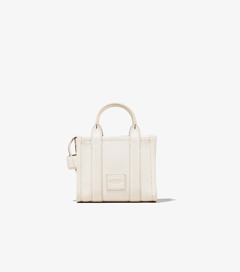 Women's Marc Jacobs Leather Micro Tote Mini Bags White | UAE-796830