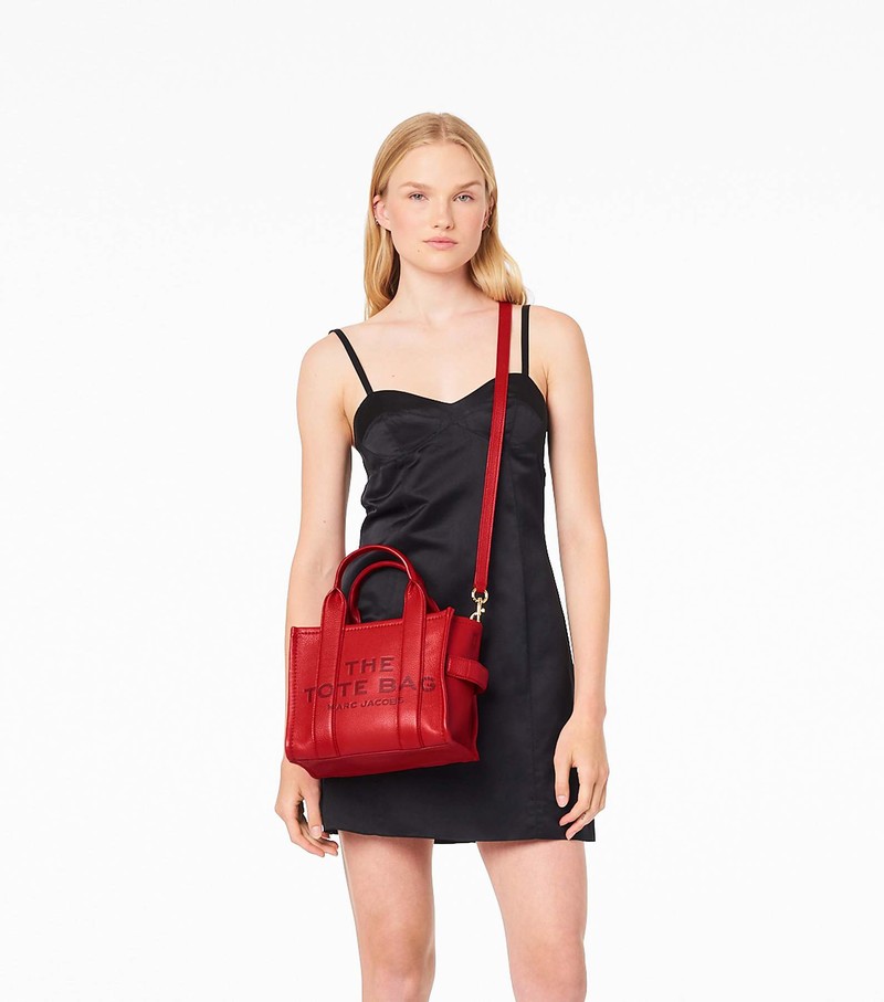 Women's Marc Jacobs Leather Mini Crossbody Bags Red | UAE-429367