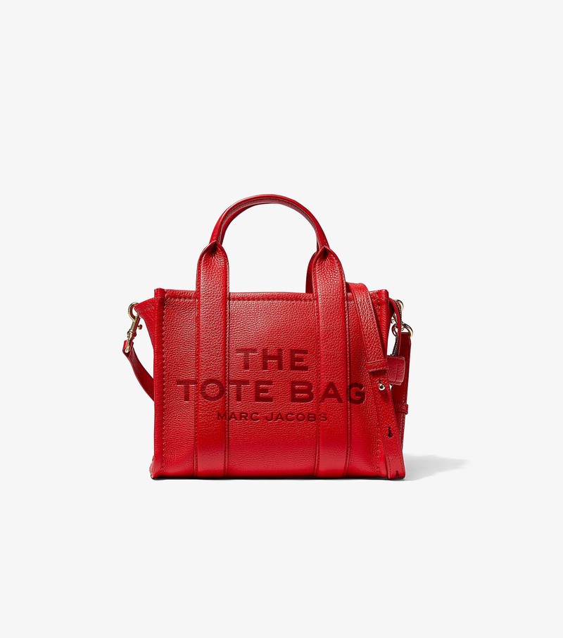 Women\'s Marc Jacobs Leather Mini Tote Bags Red | UAE-987106