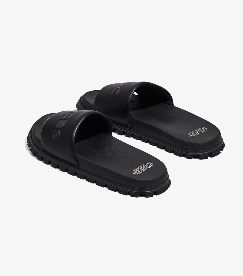 Women's Marc Jacobs Leather Sandals Black | UAE-596842