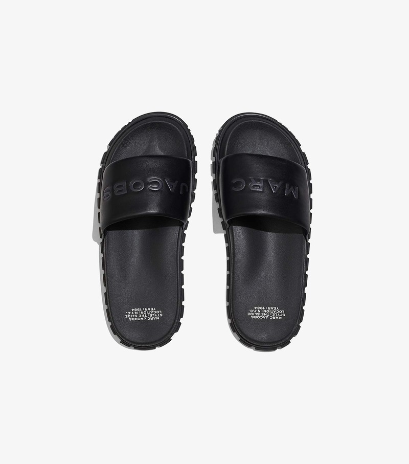 Women's Marc Jacobs Leather Sandals Black | UAE-596842