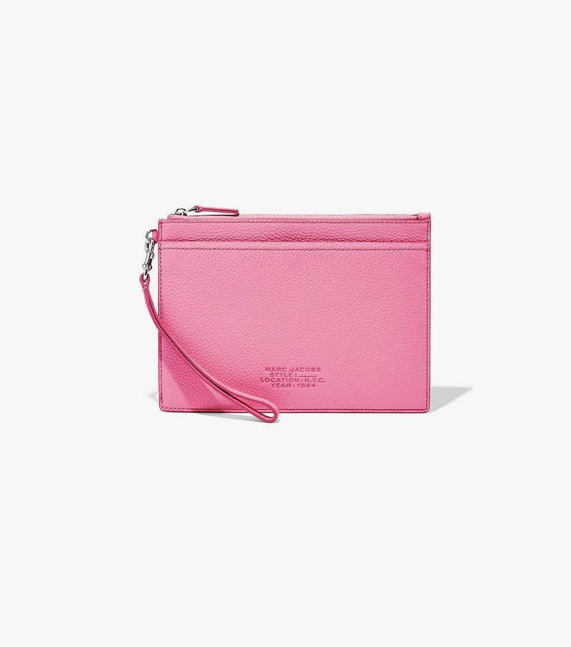 Women\'s Marc Jacobs Leather Small Wristlet Small Wallets Pink | UAE-537219