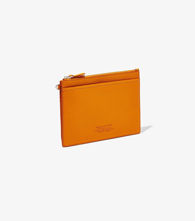 Women's Marc Jacobs Leather Small Wristlet Small Wallets Orange | UAE-859214