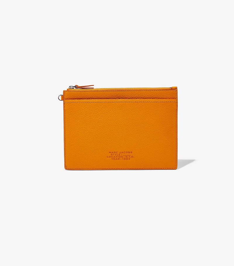 Women's Marc Jacobs Leather Small Wristlet Small Wallets Orange | UAE-859214