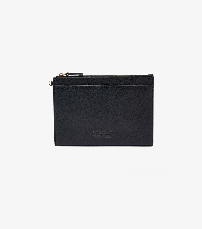 Women's Marc Jacobs Leather Small Wristlet Small Wallets Black | UAE-923045