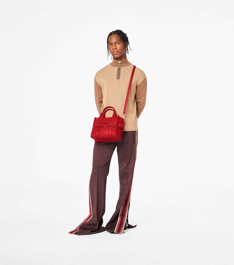 Women's Marc Jacobs Leather Tote Mini Bags Red | UAE-820156