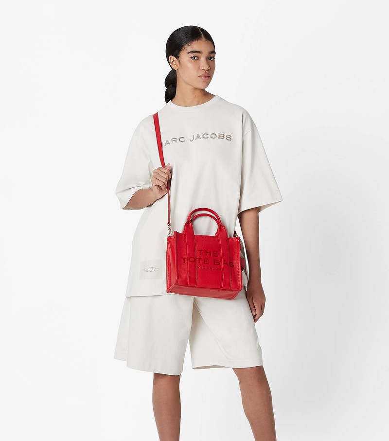 Women's Marc Jacobs Leather Tote Mini Bags Red | UAE-820156