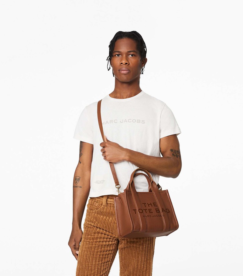 Women's Marc Jacobs Leather Tote Mini Bags Brown | UAE-846302