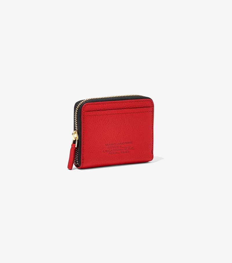 Women's Marc Jacobs Leather Zip Around Small Wallets Red | UAE-083591