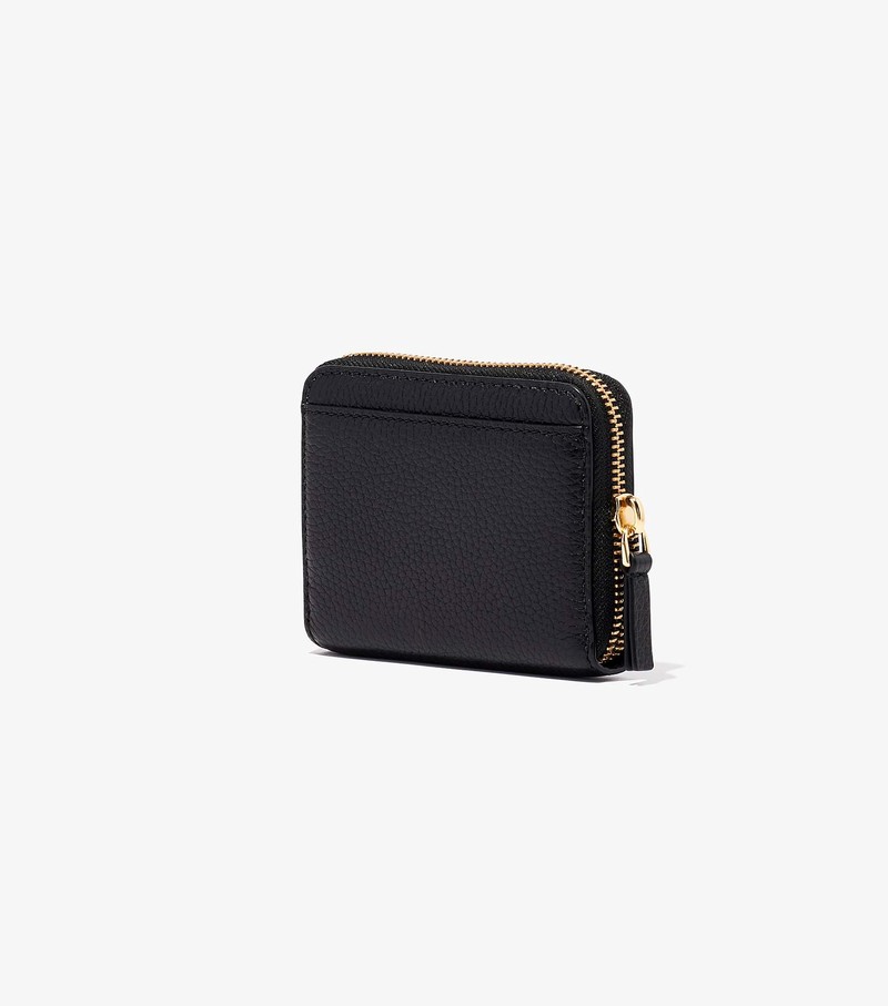 Women's Marc Jacobs Leather Zip Around Small Wallets Black | UAE-203954