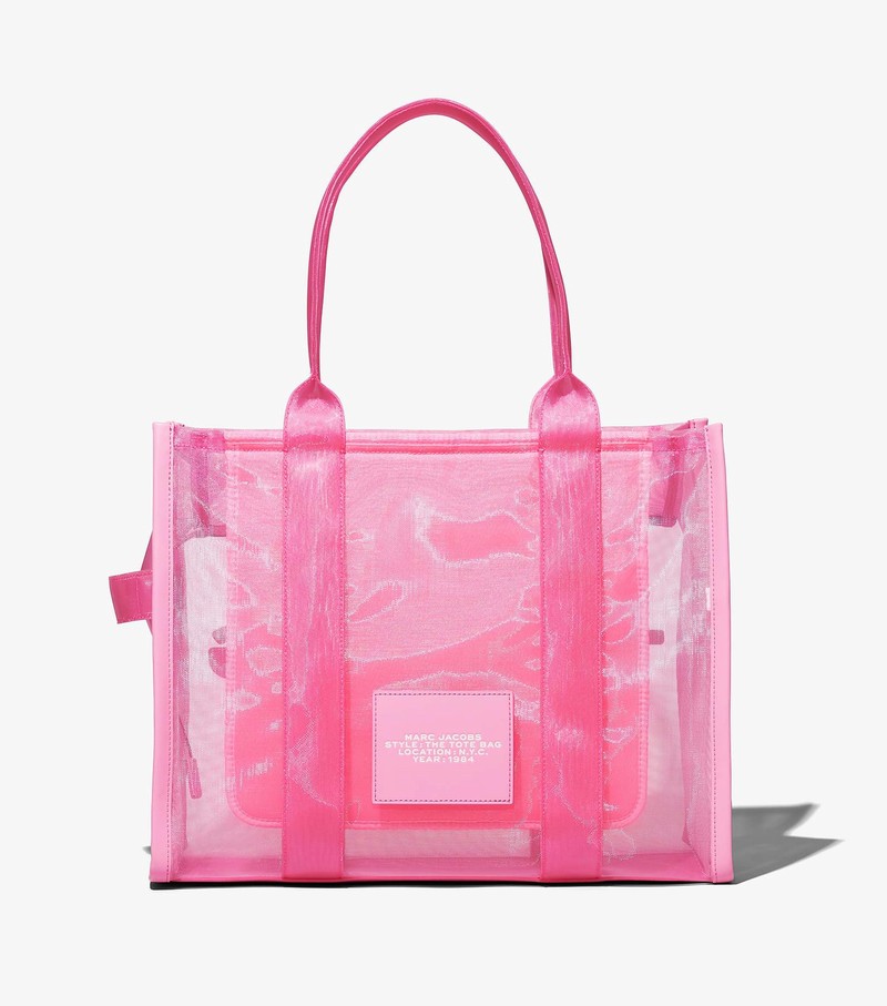 Women's Marc Jacobs Mesh Large Tote Bags Pink | UAE-437681