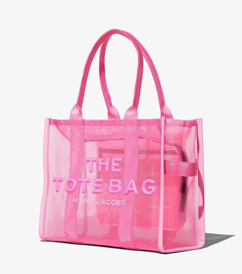 Women's Marc Jacobs Mesh Large Tote Bags Pink | UAE-437681