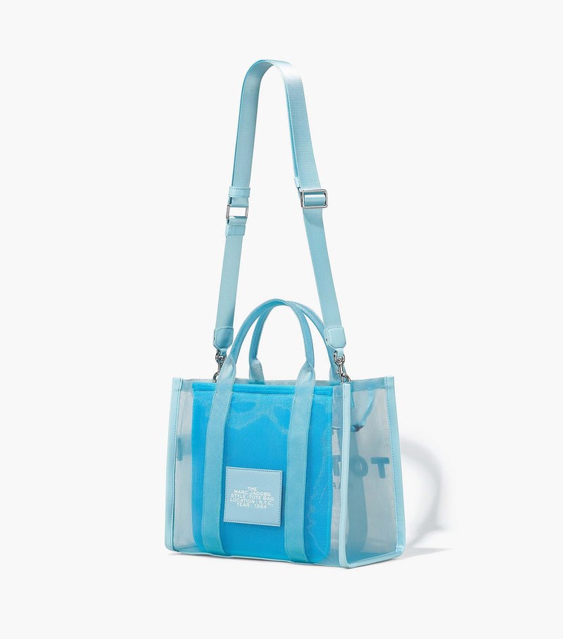 Women's Marc Jacobs Mesh Medium Tote Bags Blue | UAE-249718