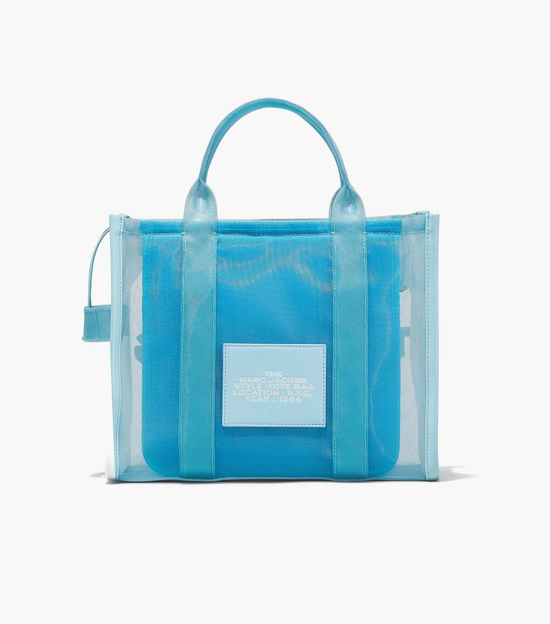 Women's Marc Jacobs Mesh Medium Tote Bags Blue | UAE-249718