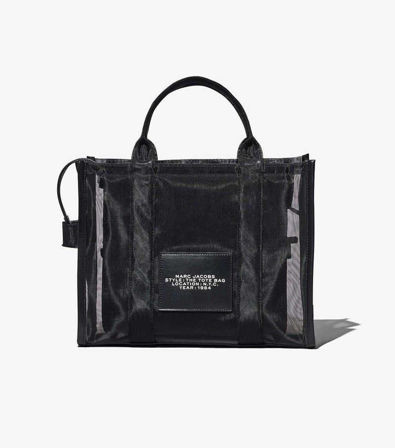 Women's Marc Jacobs Mesh Medium Tote Bags Black | UAE-723581