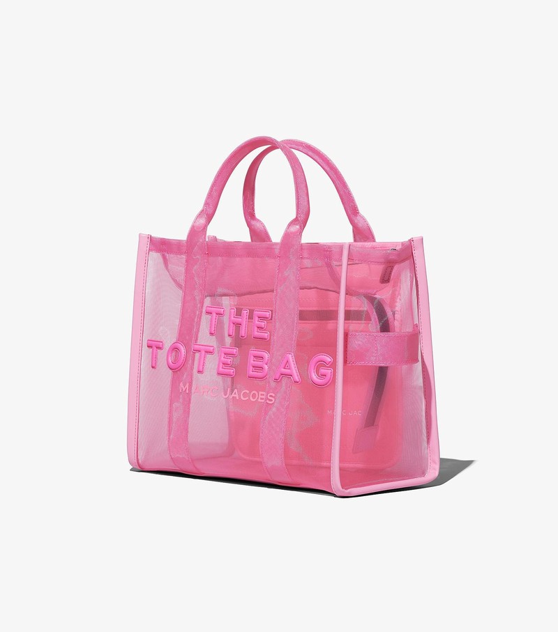 Women's Marc Jacobs Mesh Medium Tote Bags Pink | UAE-921467