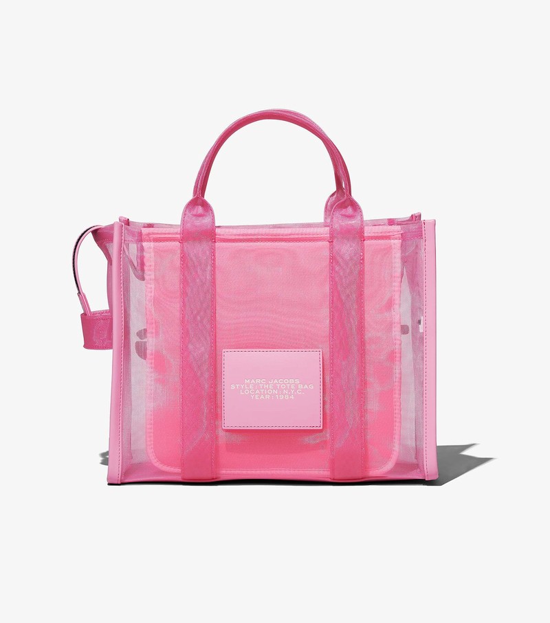 Women's Marc Jacobs Mesh Medium Tote Bags Pink | UAE-921467