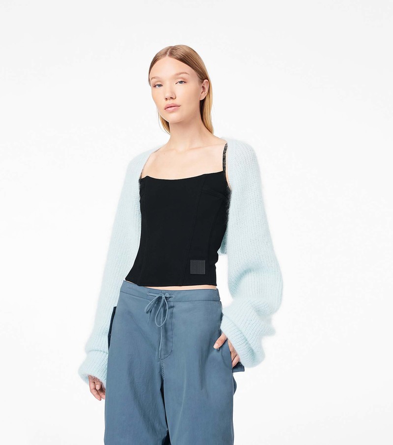 Women's Marc Jacobs Mohair Bolero Cardigan Sweater Blue | UAE-817026