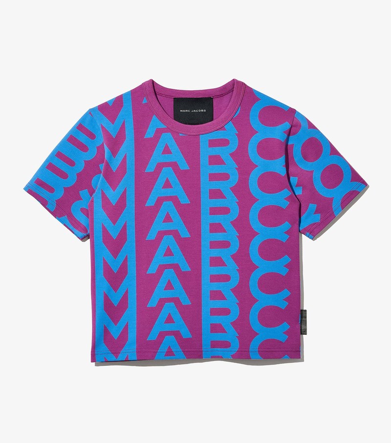 Women\'s Marc Jacobs Monogram Baby T Shirts Purple / Blue | UAE-149758