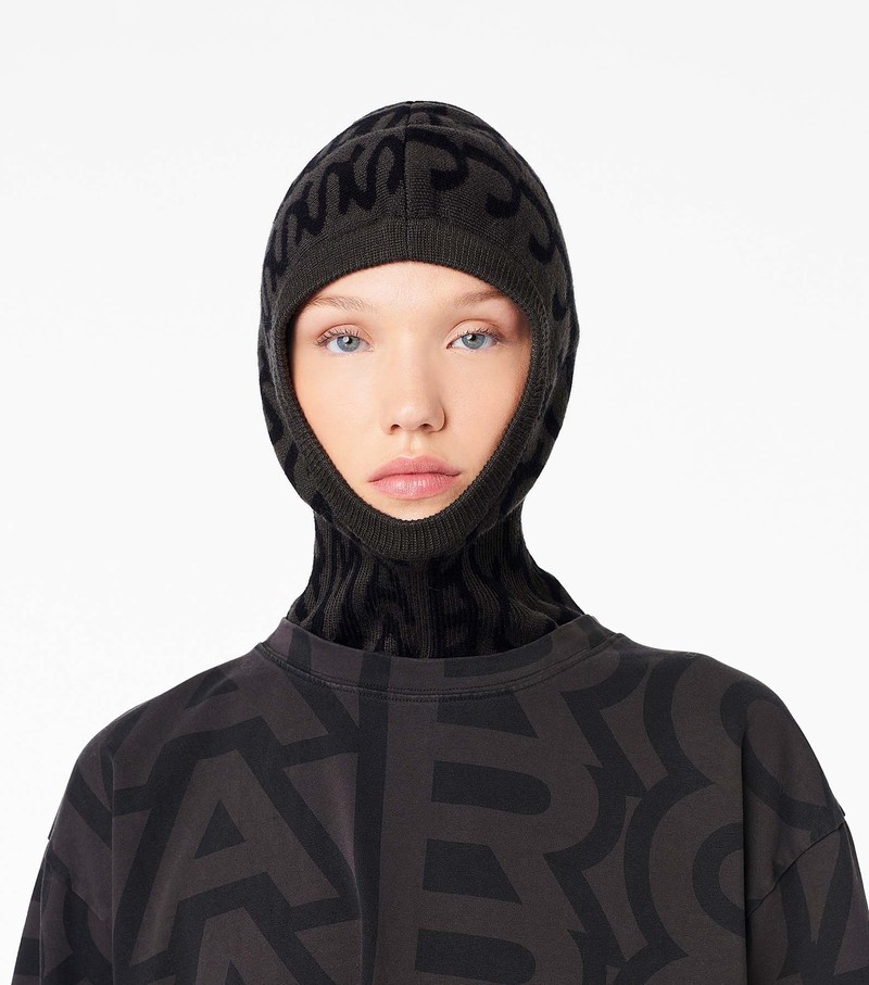 Women's Marc Jacobs Monogram Balaclava Hats Black | UAE-173629