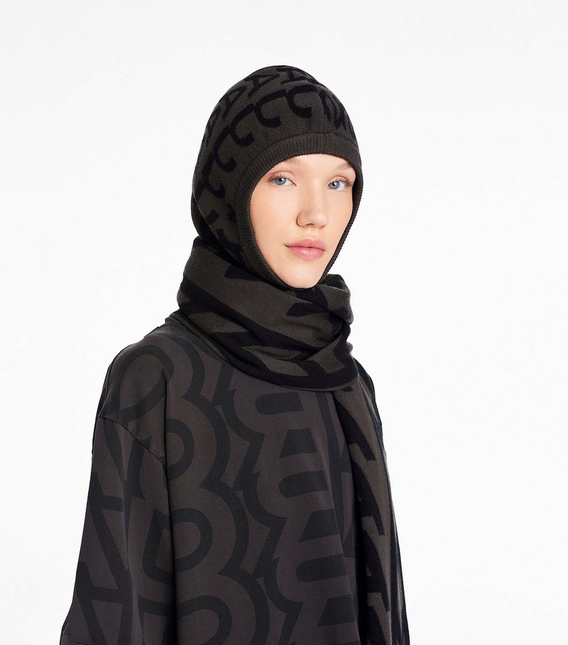 Women's Marc Jacobs Monogram Balaclava Hats Black | UAE-173629