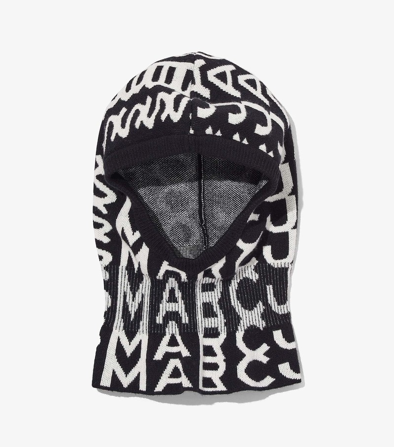 Women\'s Marc Jacobs Monogram Balaclava Hats Black / White | UAE-648095