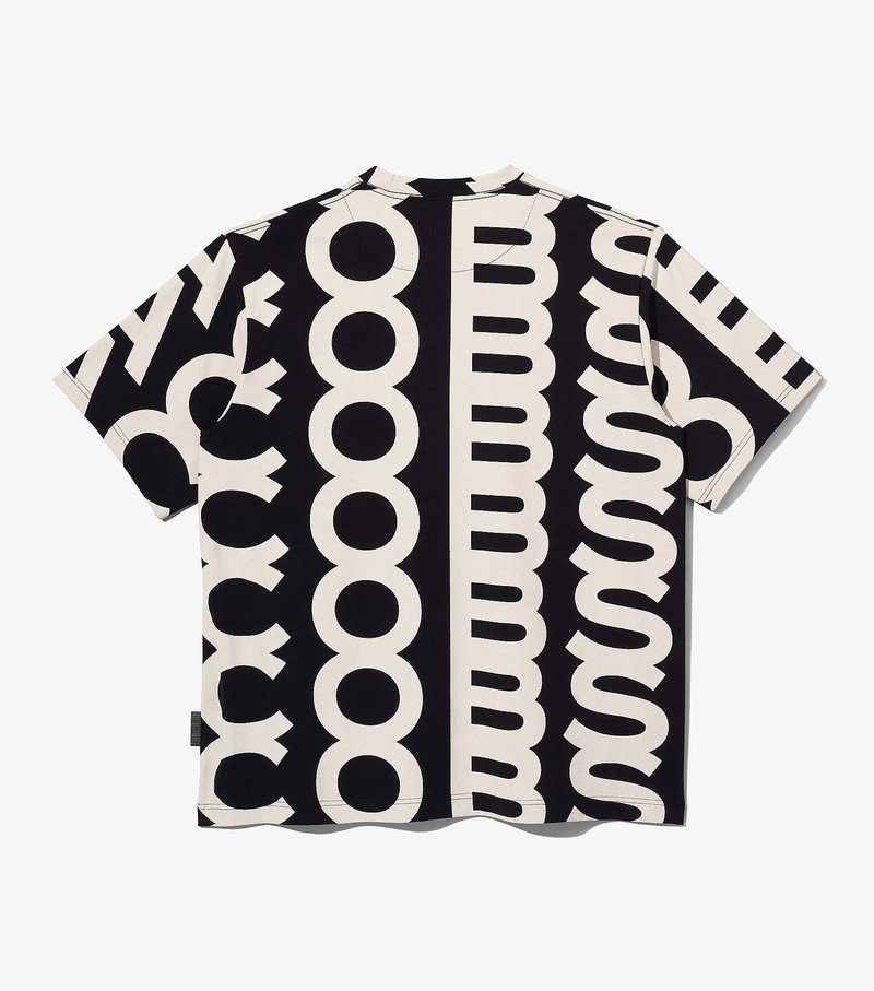 Women's Marc Jacobs Monogram Big T Shirts Black / White | UAE-251496