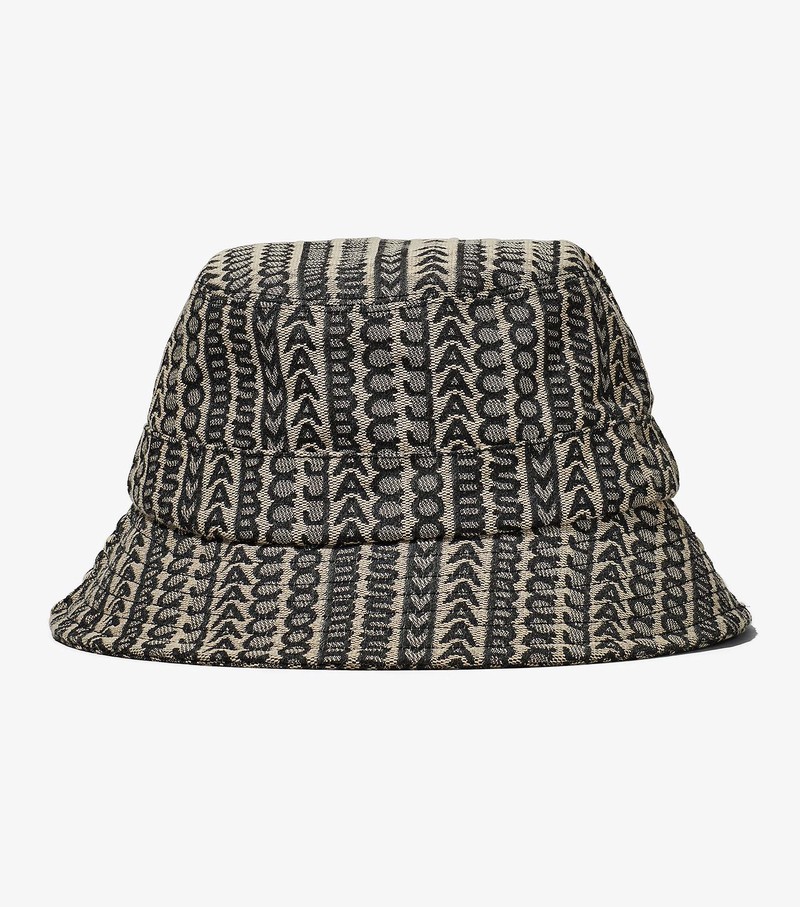 Women\'s Marc Jacobs Monogram Bucket Hats Beige / Black | UAE-572340