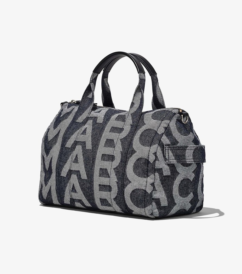 Women's Marc Jacobs Monogram Denim Duffle Crossbody Bags Black / Grey | UAE-124603