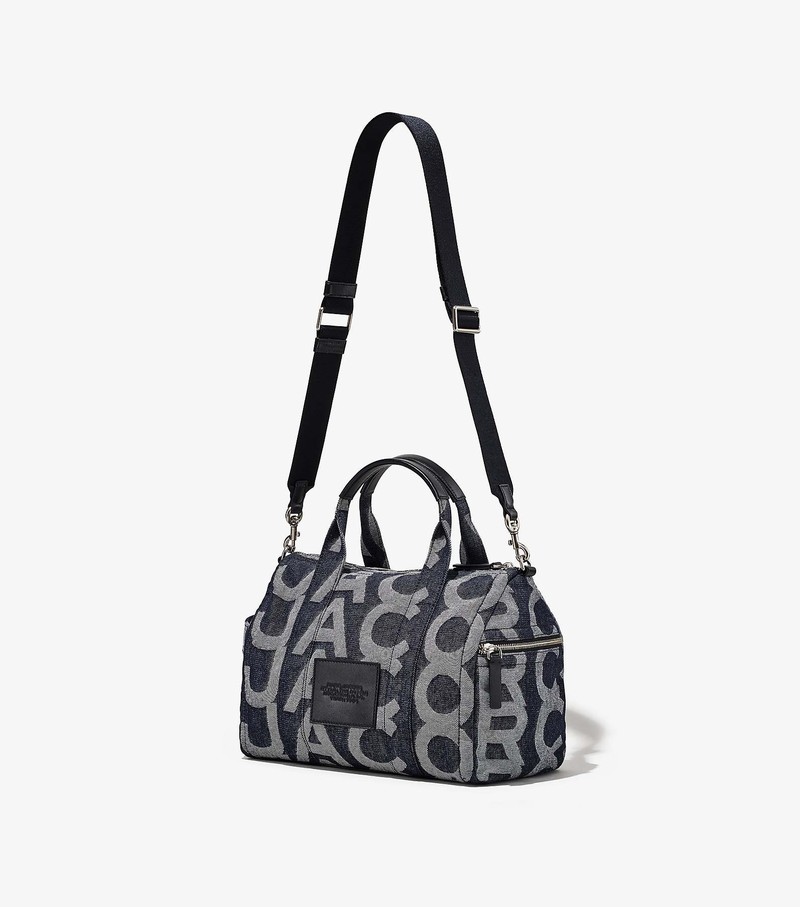 Women's Marc Jacobs Monogram Denim Duffle Satchel Bags Black / Grey | UAE-428976